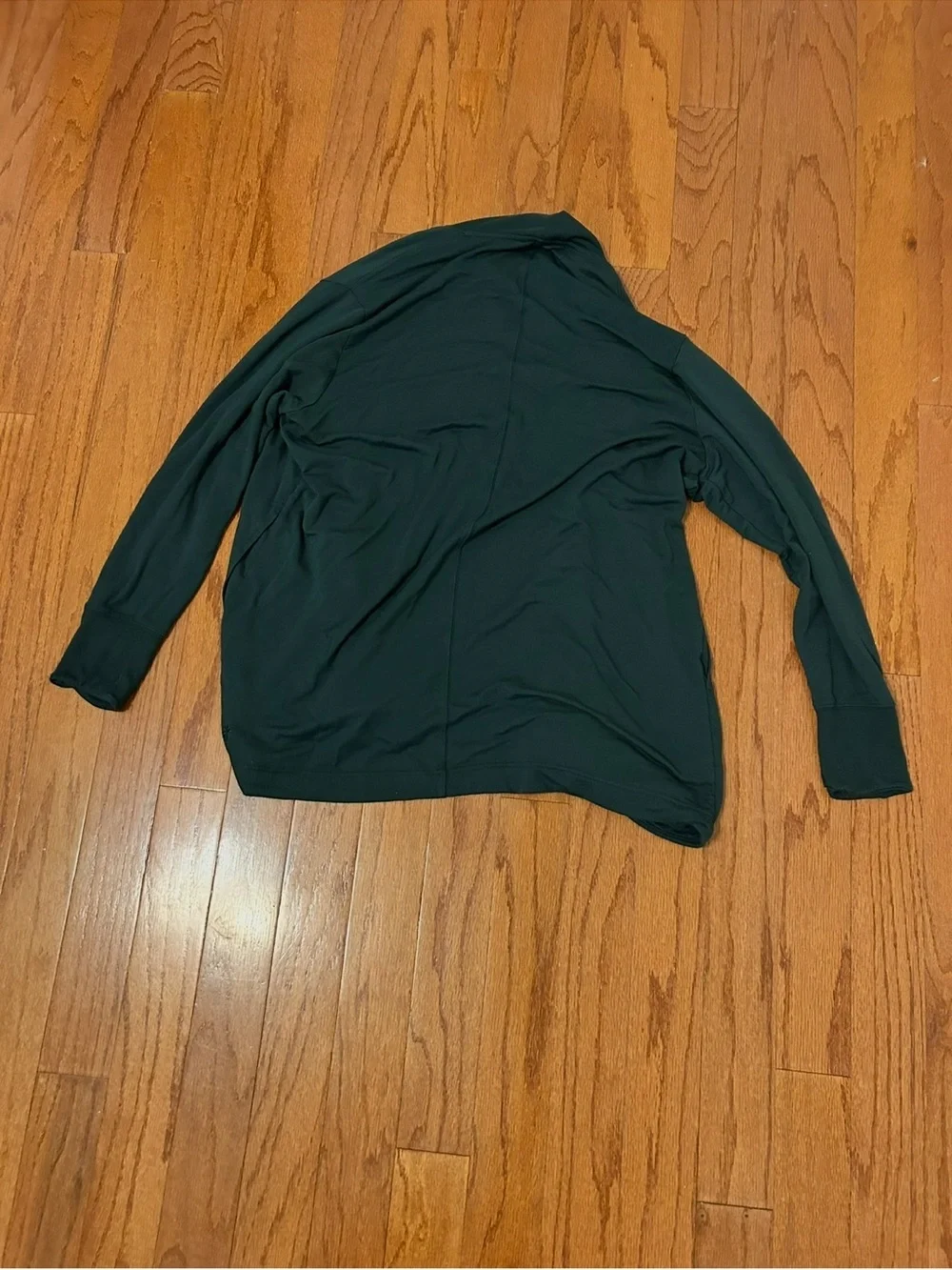 Athleta Dark Green Open Front Cardigan Women's Large Lightweight Layer
